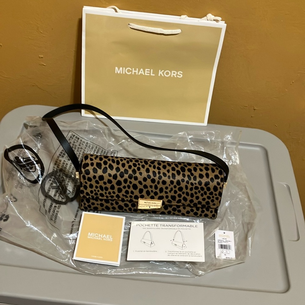 Michael Kors Husk Multi Ludlow small convertible hair calf & Ltr Pochette